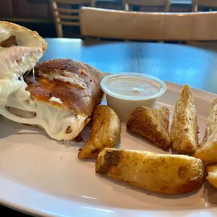 Ham and Cheese Hot Hat and Potato Wedges