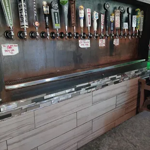 The current beer selection at Straw Hat.  There&apos;s also another section, but I&apos;m too lazy to get up and take a picture of it.
