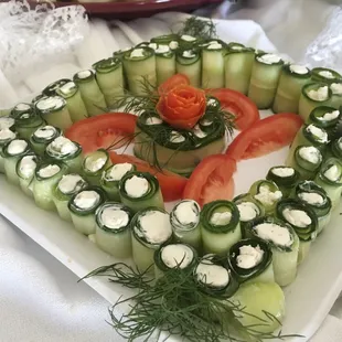 Cucumber Goat Cheese Rollups. Yummy!