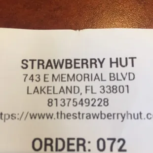 Check receipt address and phone!! FYI