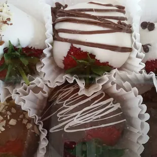 Chocolate covered strawberries that are ten times better than anybody elses. The strawberries are correctly ripened.