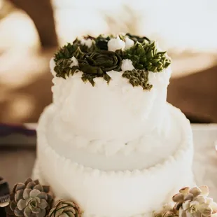 Two-layer wedding cake