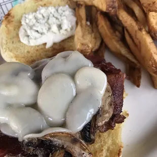 a burger and fries