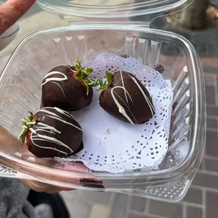 Dark chocolate covered strawberries!