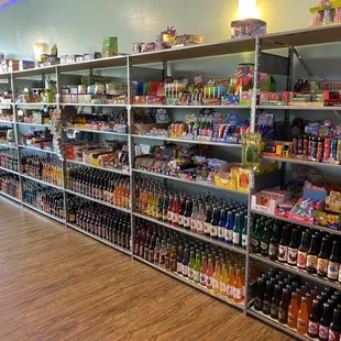 Soda and candy selection