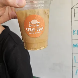 Iced brown sugar cinnamon latte with oat milk