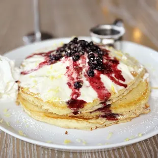 Lemon Blueberry cheesecake pancakes