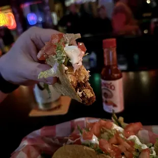 Three beef tacos with no olives. Taco Thursday is the best!