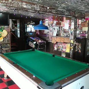 Pool room right off the bar