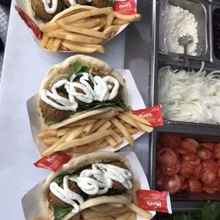 Falafel, Falafel and some more Falafel with fries.