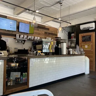 the interior of a coffee shop