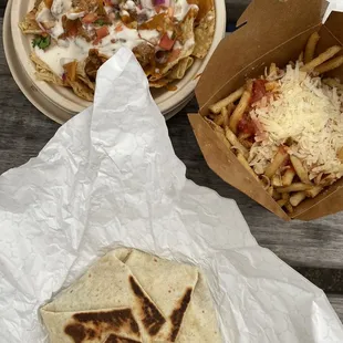 Crunchwrap, nachos, pizza fries