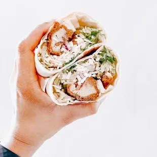 Fake chicken Caesar wrap