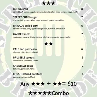 Menu sample