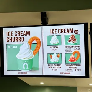 Ice Cream Menu