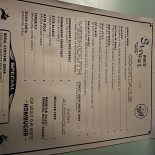 Cocktail Menu October 2022