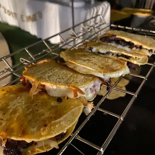 Asada, chicken and alpastor mulitas