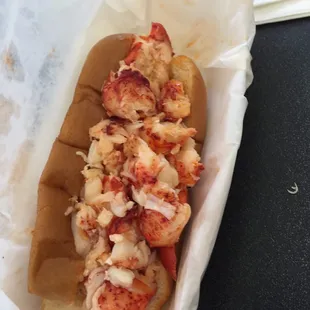 Delicious!!!  Nothing but Lobster in a roll.   I didn&apos;t think it would be filling by surprise