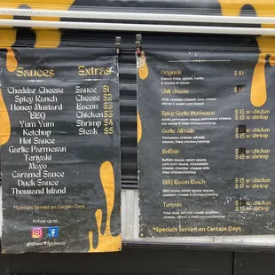 sushi and sashimi, menu