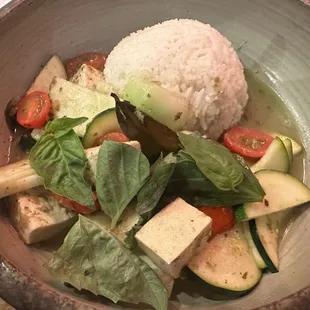 Green curry with tofu