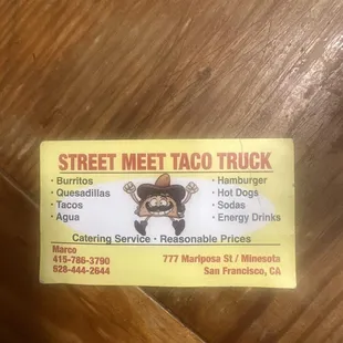 We do catering or taco cart