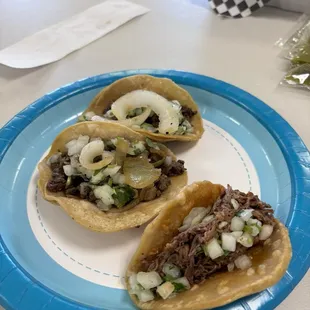 2 Asada Tacos 1 Birria.