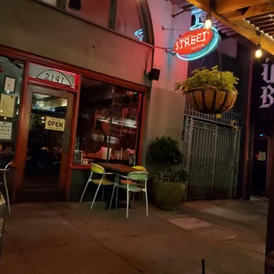 Front door from outside seating