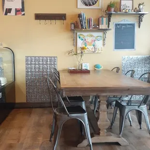 Inside communal seating.