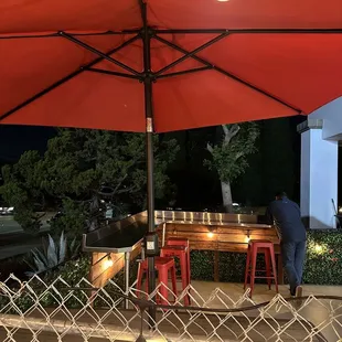 Outdoor bar seating