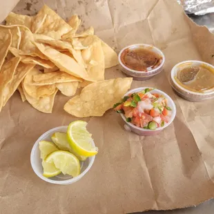 Fresh hot chips great salsas