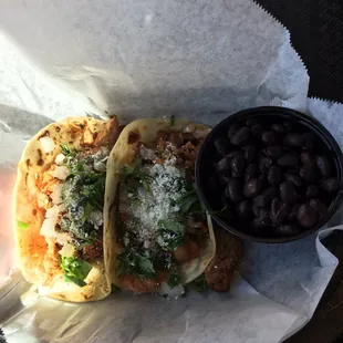 chicken street tacos with black beans