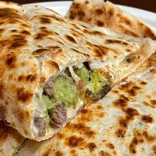 beef quesadilla with guac