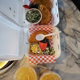 Quesabirria taco and chicken taco