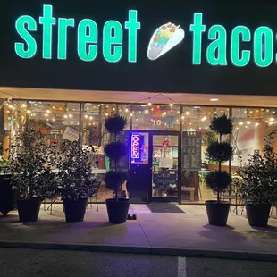 the front of the restaurant