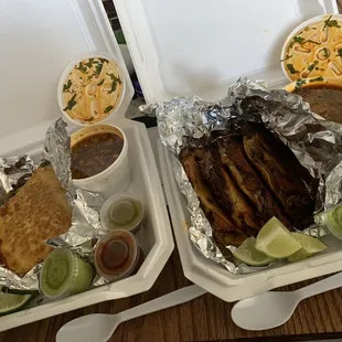 Birria tacos and quesadilla! So so good.!