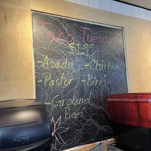 Taco Tuesday Menu
