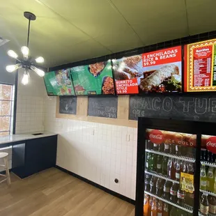 Walk in menu to the left