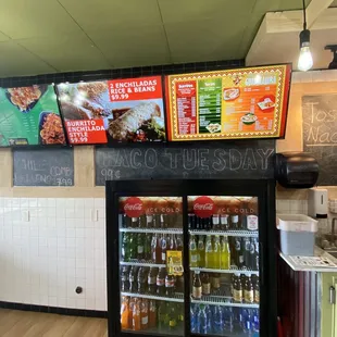 Walk in menu to the left