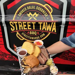 Weekend BBQ Platter with Brisket, Dino Ribs, Smash Burger and Sides