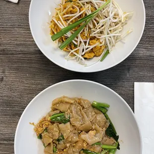 35. Pad See Ew and 31. Pad Thai (both with chicken)
