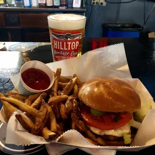 Just had the best burger and fries! Had to have seconds  Also this new bar is all redone inside and has tons of potential!