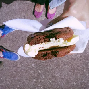 Chocolate peanut cookie with toasted coconut ice cream @mobile food rodeo, cinco de mayo