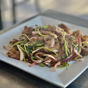 Stir Fried Green Onion Lamb