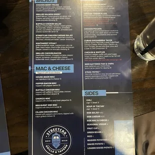 Here are the food, happy hour and dessert menus.