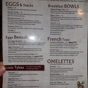 breakfast menu
