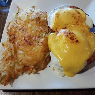 Walleye Cake Eggs Benedict