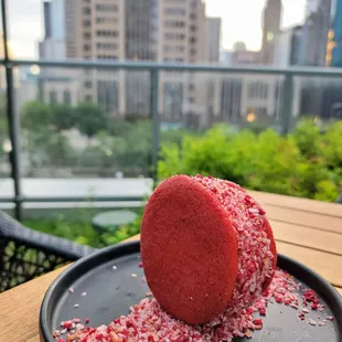 Red Velvet coconut ice cream sandwich