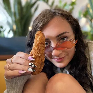 A face size chicken strip
