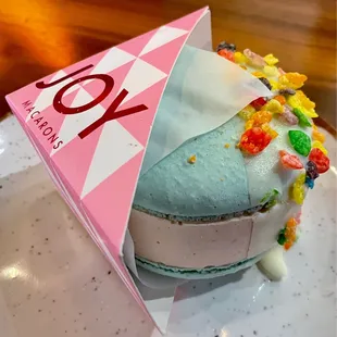 Cereal Milk Macaron Ice Cream Sandwiches