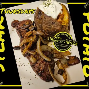 steak and potatoes on a plate